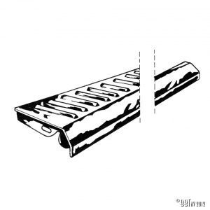 Running-board in stainless steel, with louvers as pair