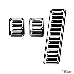 Pedal cover set of 3 (clutch, brake and gas), chrome/black rubber