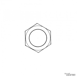 Nut for mounting the mirror on the right side door