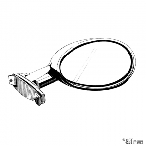 Sport mirror 'California' Black synthetic material, right