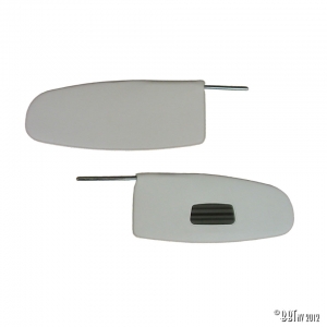 Sun visors, pair, white, with mirror