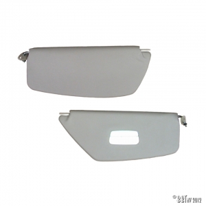Sun visors, pair, white, with mirror