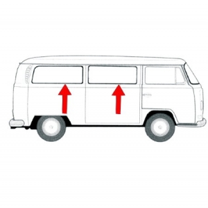 Side window seal with preformed corners. German Quality