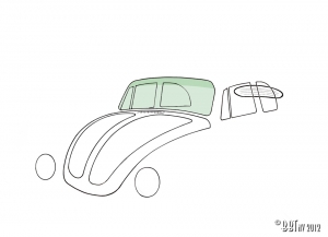 Windshield, green on top green, convertible