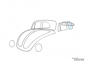 Rear side window, left, convertible