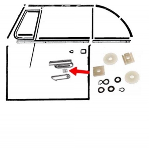 Kit consist plastic blocks, rings, springs etc. to mount convertible side-window into window-sash (1 kit/window)
