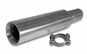 GT style exhaust tip with bracket - Stainless Steel